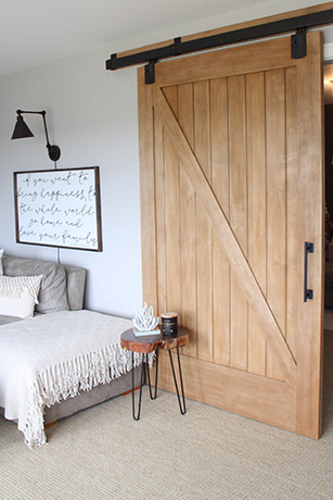 Barn door in bedroom