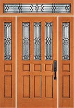 4570 Stratford® 4575 sidelights and 4775 transom, shown in Douglas Fir with black caming