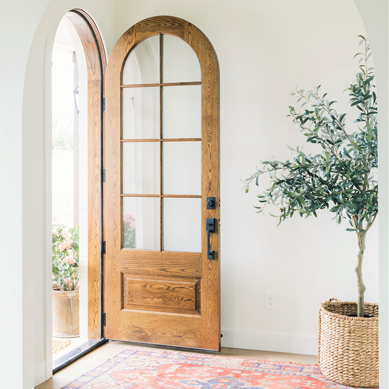White Oak arched front door