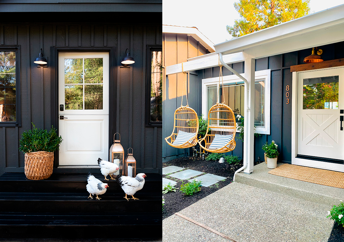 White modern farmhouse doors with glass