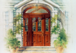 Chateau St. Claire - 
4688 door, 4689 sidelights and custom 
transom shown in Douglas Fir