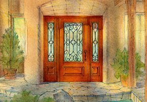 Santa Fe I - 6490 door, 6493 sidelights shown in Douglas Firq