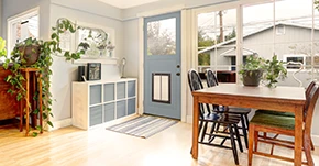 7008 with Extra Large Dog Door in Bronze