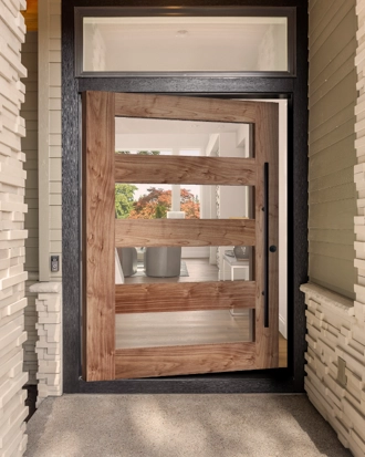 7404 Pivot Door System shown in Walnut