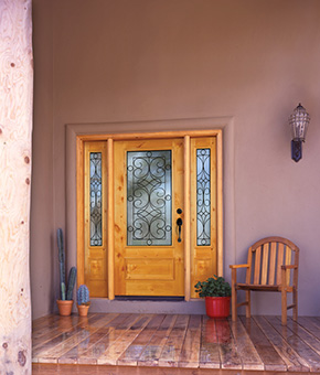 Knotty Alder entry door with glass