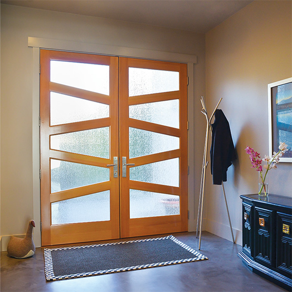 Entryway with Modern Double Swing Doors