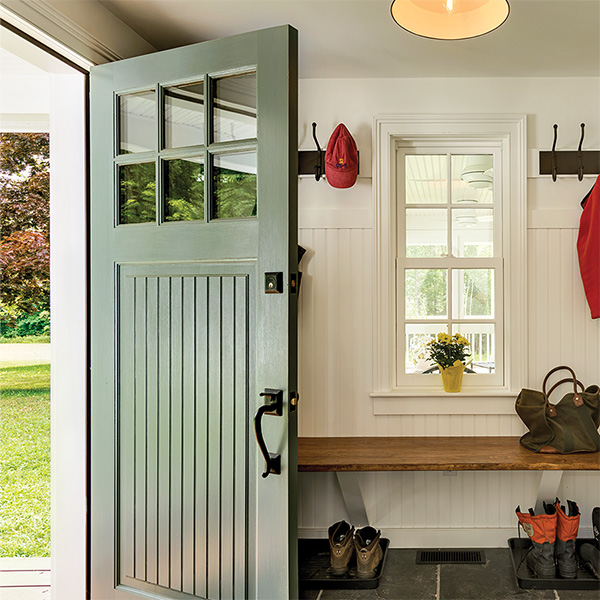 Mudroom with Swinging Entry Door