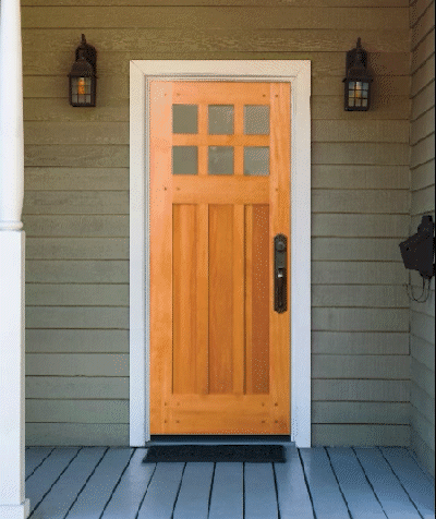 Front Porch with Exterior Swinging Door